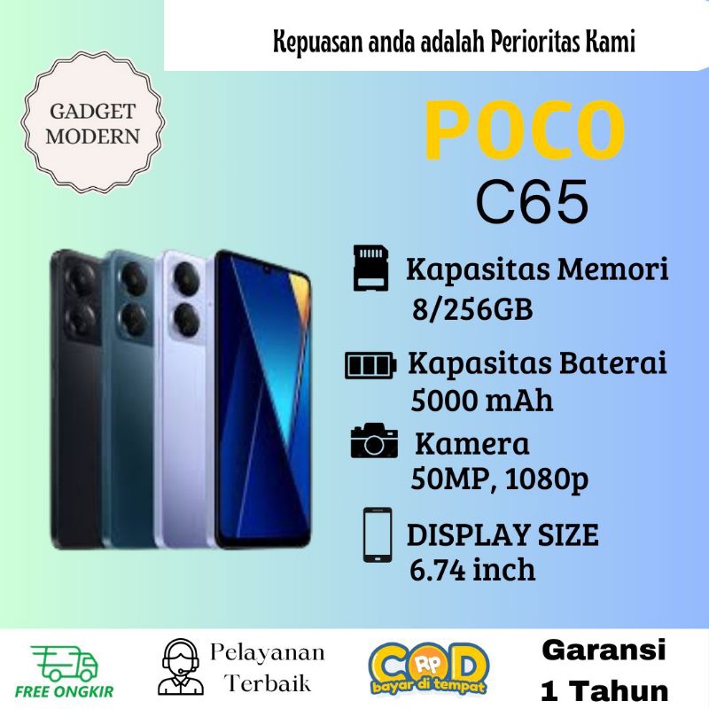 HP POCO C65 RAM 8/256GB GARANSI 1 TAHUN