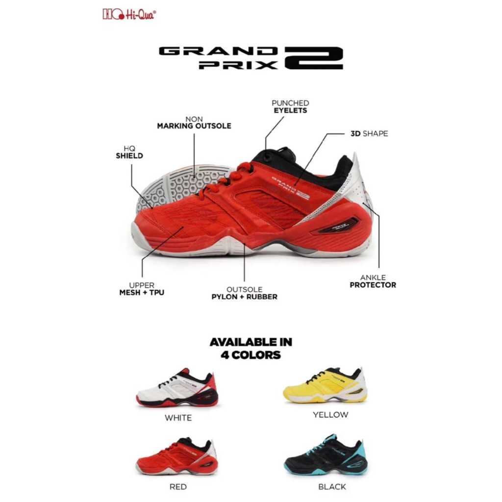 Sepatu Badminton Bulutangkis HI-QUA Grand Prix 2