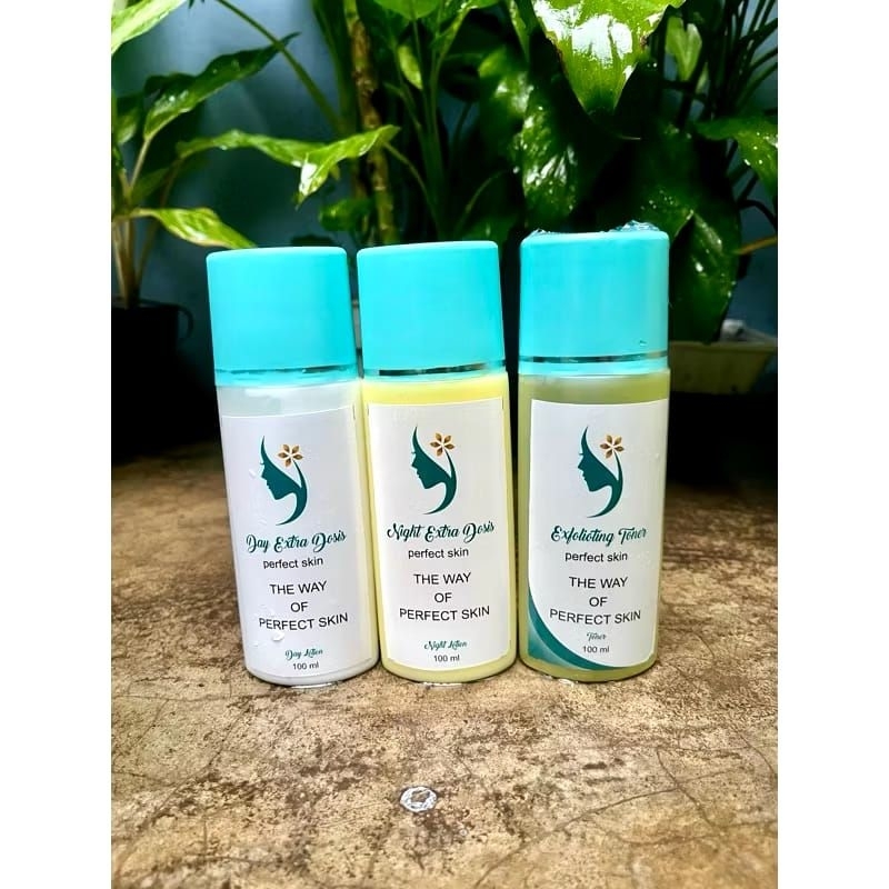 Paket HB Pemutih Badan dari Perfect Skin/ Day&Night Extra Dosis+ Exfoliating toner
