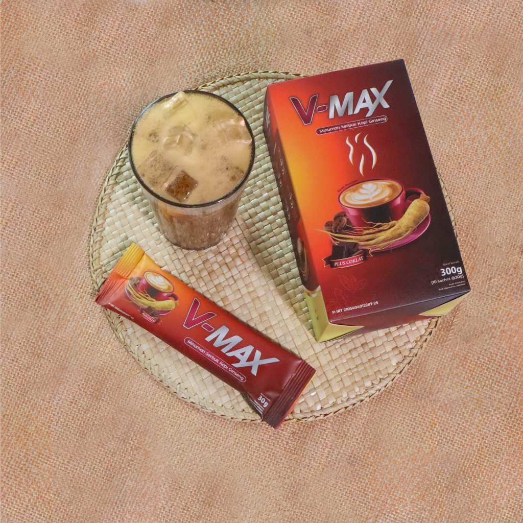 

Kopi V-MAX penambah stamina wanita rasa coklat 1 box isi 10 sachet