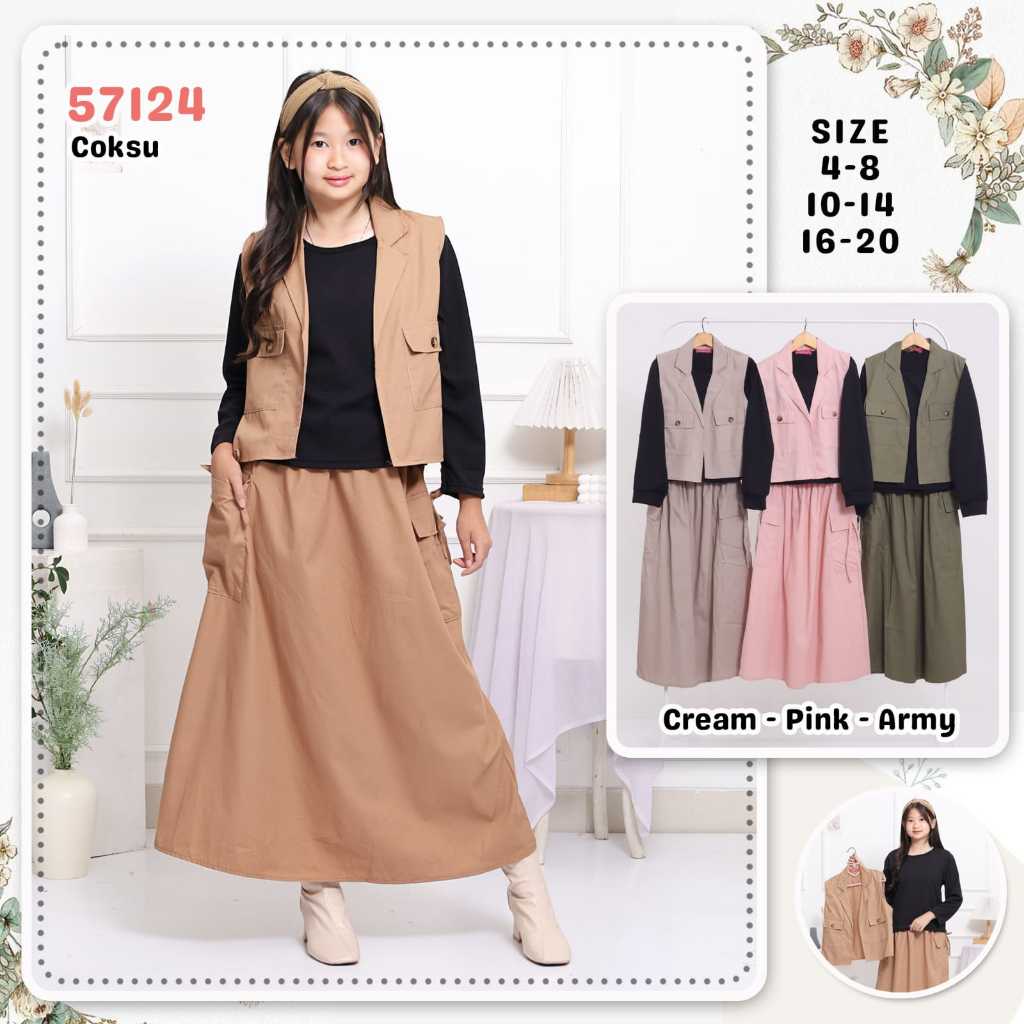 GROSIR 3set Set Rok CATHERINE KIDS (3in1) 468 (4-6th) / Setelan Anak Catherine Kids / Set Anak Murah