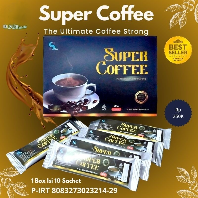 

SUPER COFFEE / SUPER KOPI 1 BOX ISI 10 SACHET THE ULTIMATE COFFEE STRONG