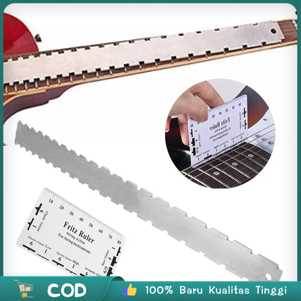 Fret Ruler Guitar Neck Notched Ruler Fret Leveling Skala Scale Fret Fretboard Fret Bender Alat Pres 