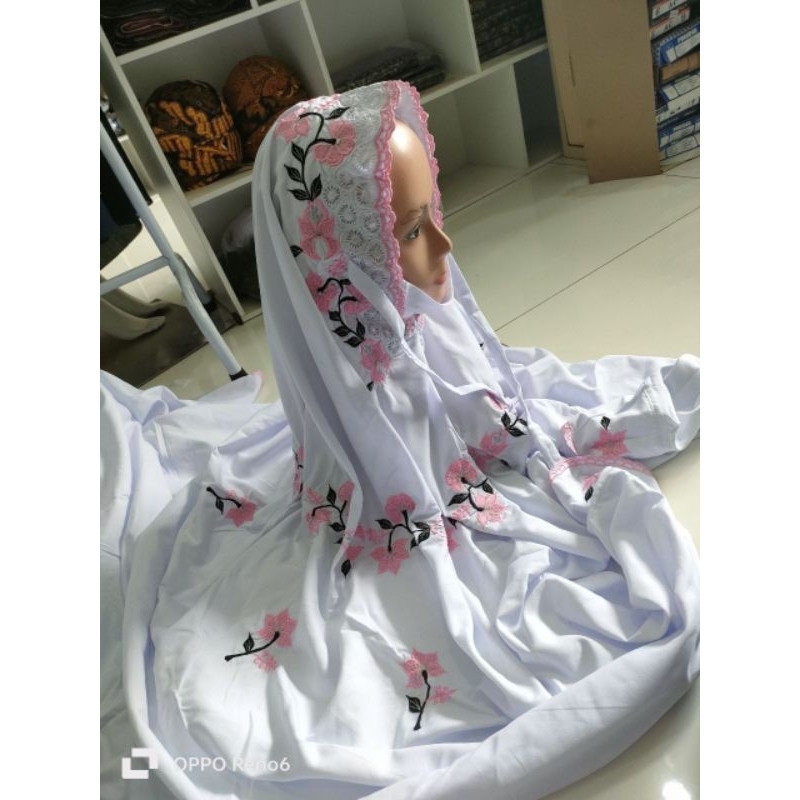 Mukena Terusan katun mriko/seribu bunga/Mukena terusan dewasa/katun mikro/mukena terusan bordir seri