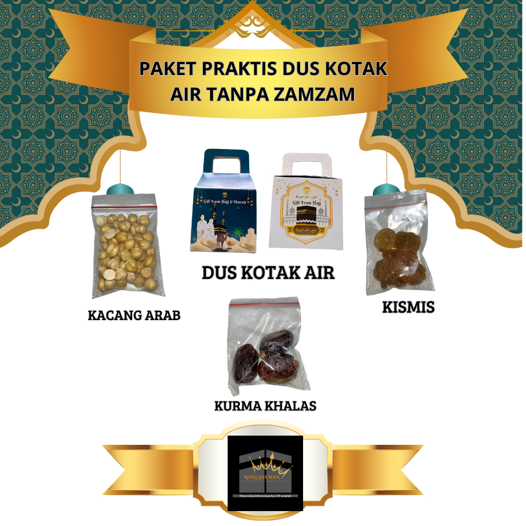 

Paket Oleh-Oleh Haji dan Umroh Paket Praktis variasi dus Kotak air tanpa Zamzam