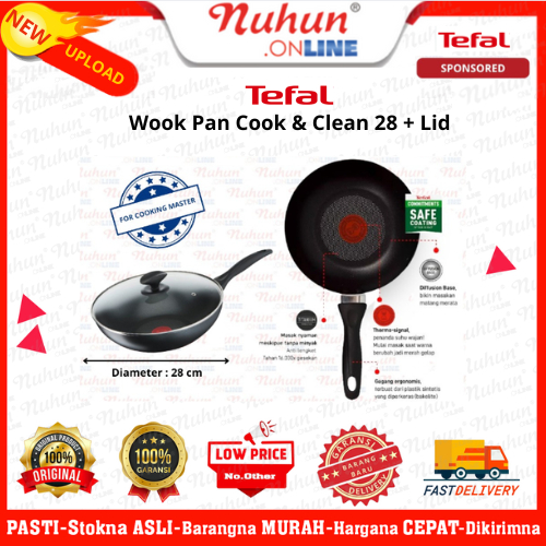 Tefal Wok Pan Cook & Clean 28 Lid