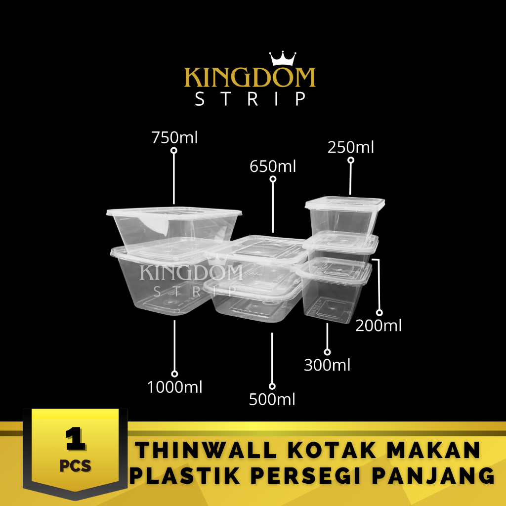 Thinwall Kotak Makan Plastik Food Container Persegi panjang