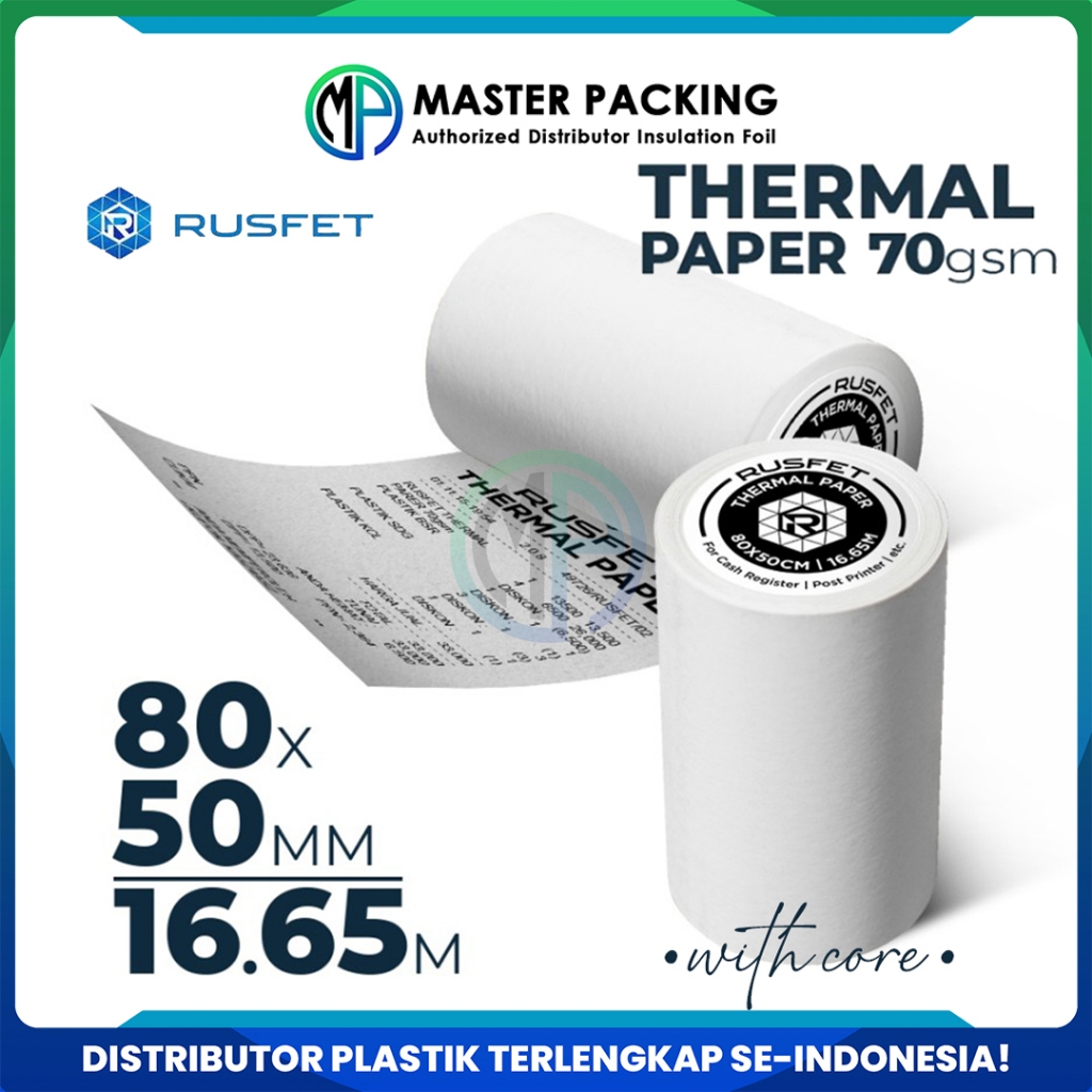 

Kertas Printer Thermal 80mm x 50mm / Kertas Termal Struk Kasir Barcode Mesin EDC POS Harga Satuan