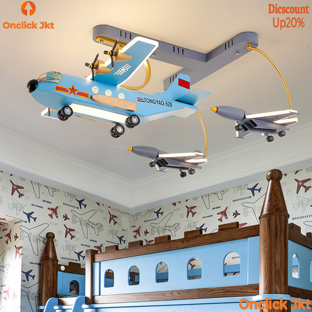 Lampu Langit-langit Model Pesawat Untuk Kamar Anak-anak Lampu Gantung Ruang Kamar Tidur Helikopter