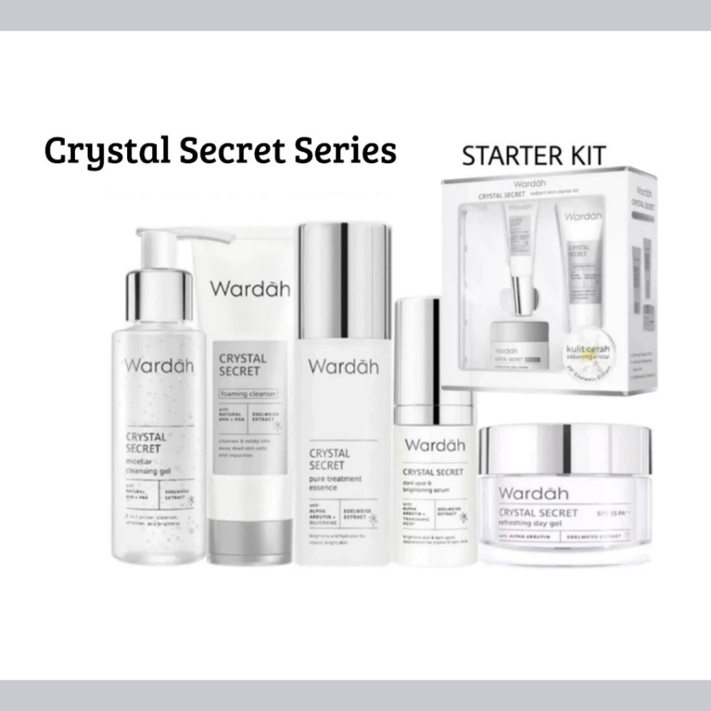 Wardah Crystal Secret Series | Brightening Day Cream | Active Night Gel | Dark Spot Brightening Seru