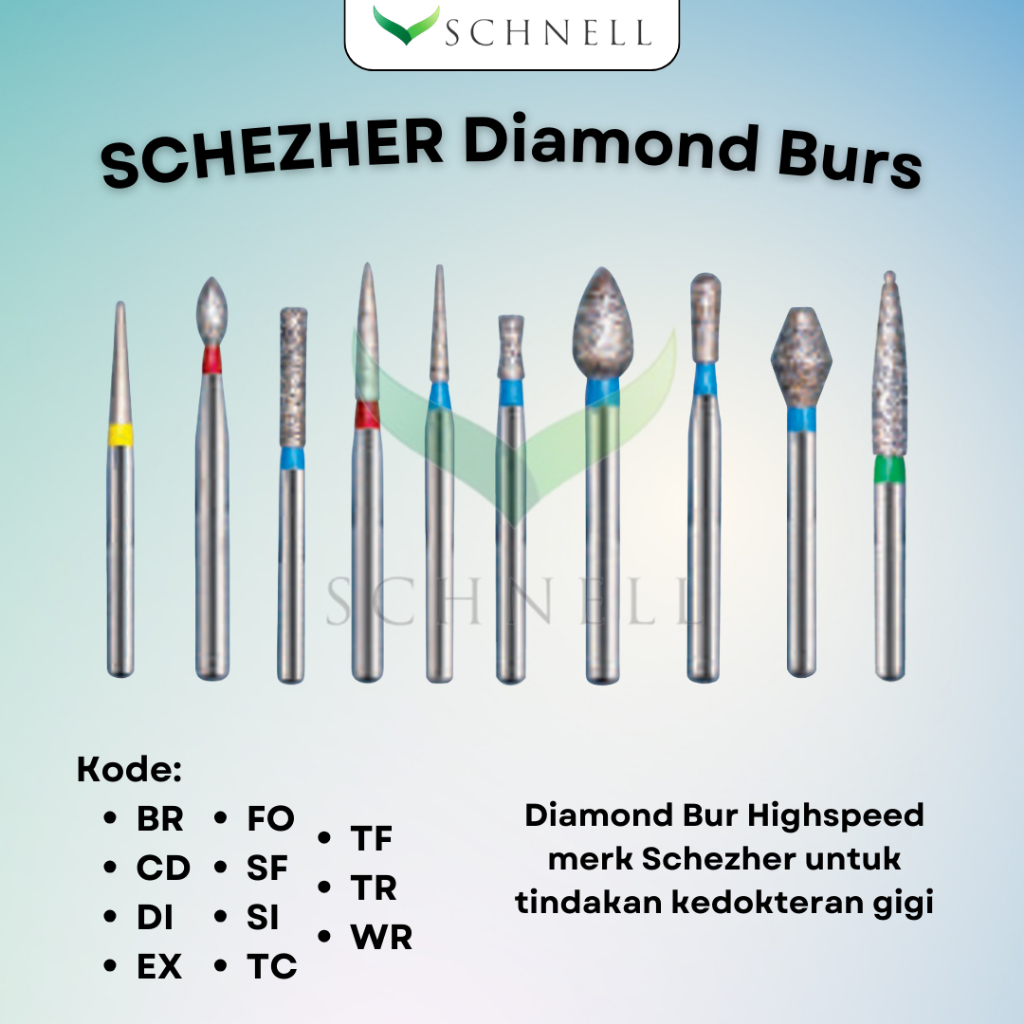 Diamond Bur Dental Highspeed/Bur Preparasi Gigi/High Speed Burs - SCHEZHER Original