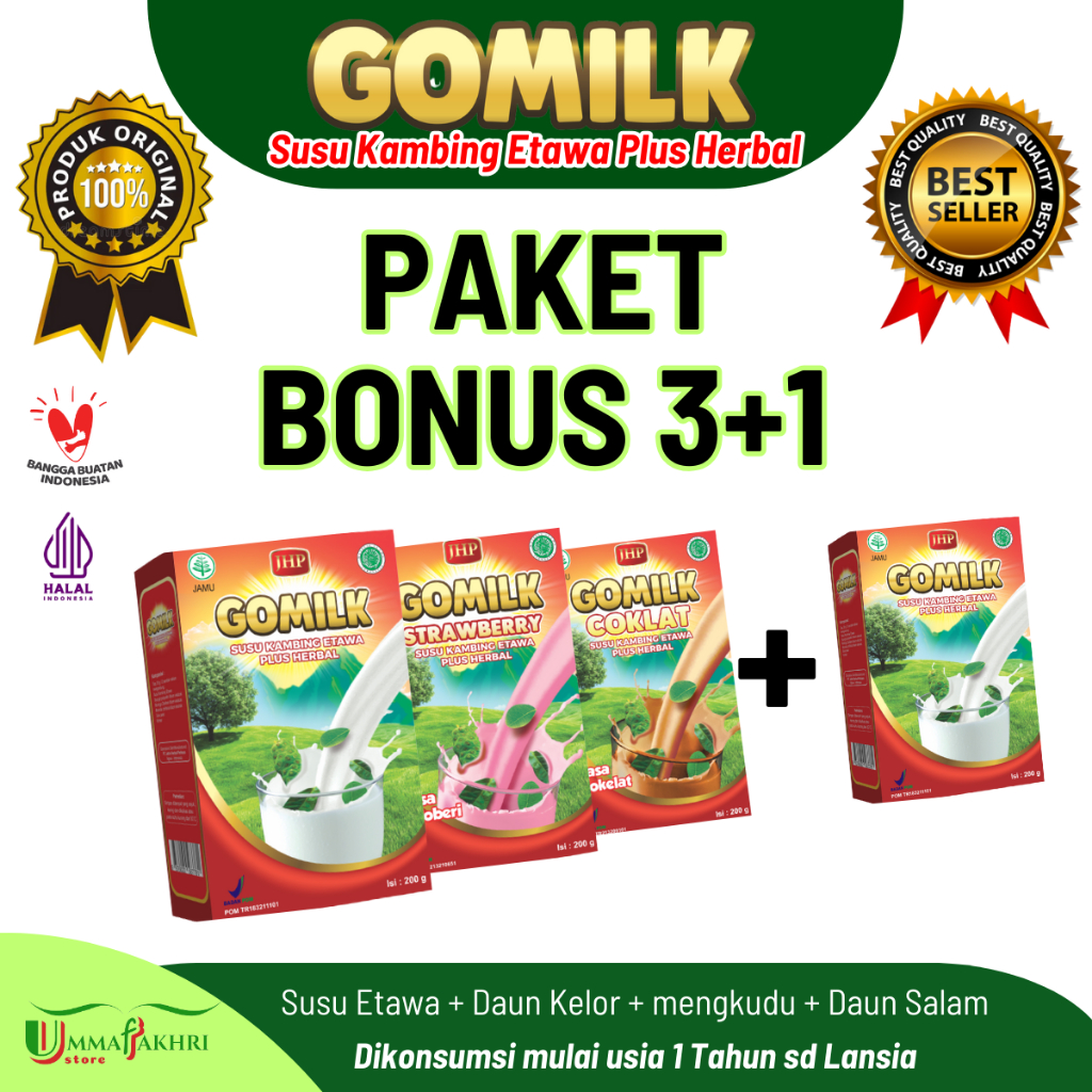 

GOMILK Susu Etawa Herbal Paket Bonus Paling Best Seller