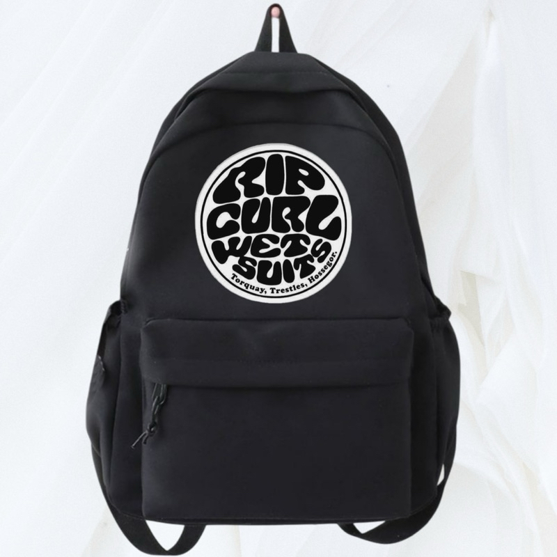 Tas Ransel Backpack Hitam Rip Curl Distro Kanvas Cordura D300 100% Premium / Tas Punggung Sekolah Ke