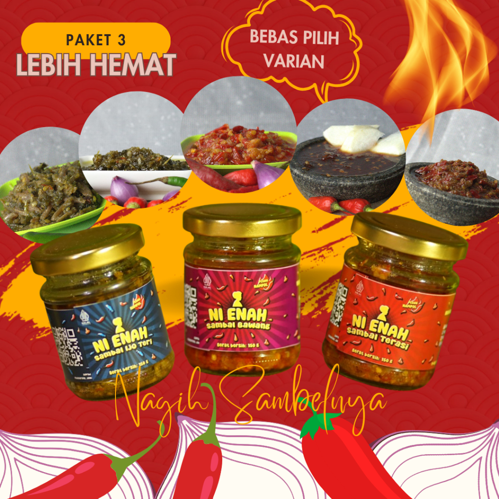 

Paket Sambal Ni Enah Pedas Nampol level 2 All Variant