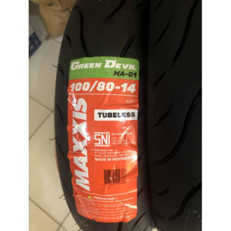 BAN GT MAXXIS 100/80 RING 14 TUBLES DEPAN BELAKANG