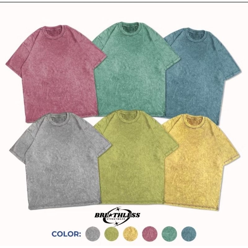 BREATHLESS T-Shirt Over Size Washed 24s Polos