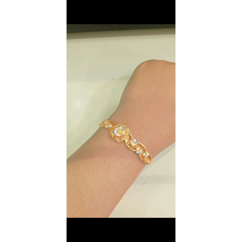 Gelang Bangkok Emas Motif Bunga  Kadar 8K