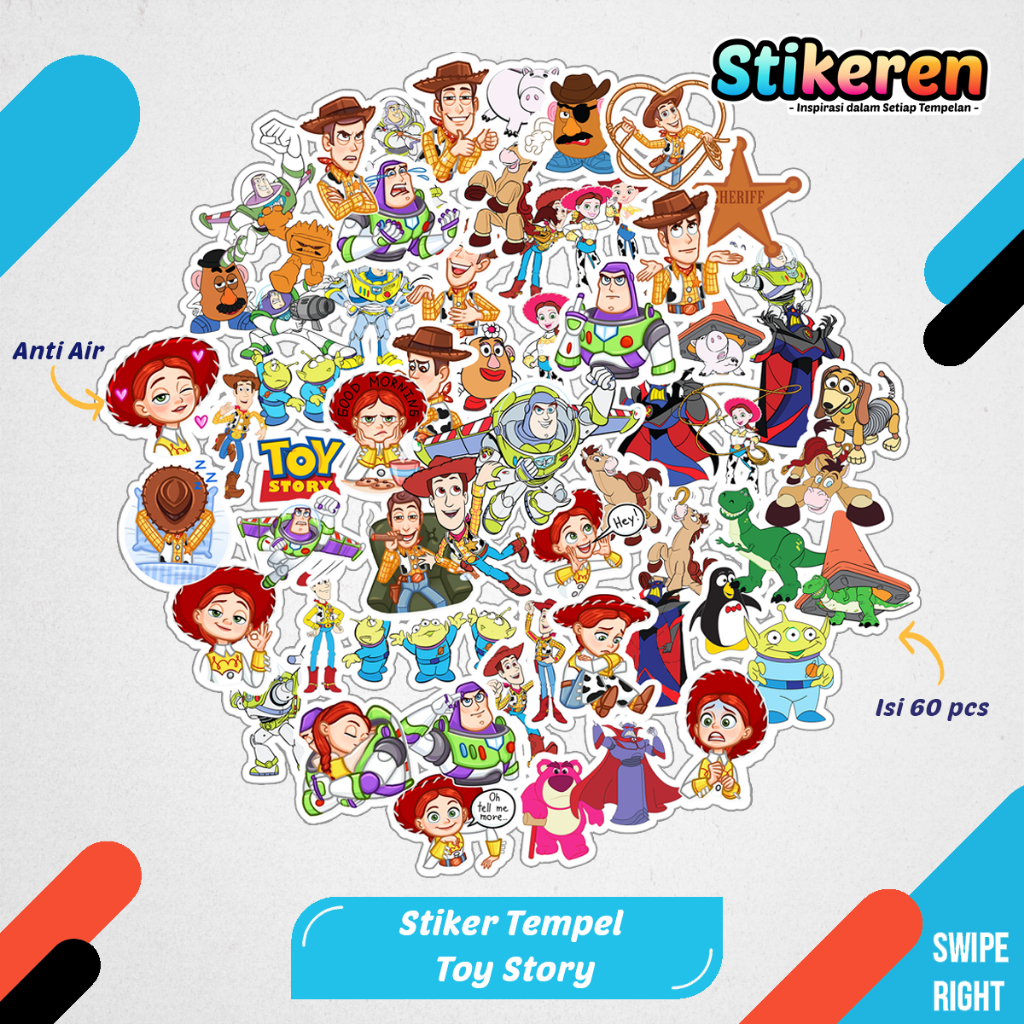 

Stiker Toy Story Kartun Film Paper Vinyl Dekorasi Laptop Koper Tumbler Kulkas DIY