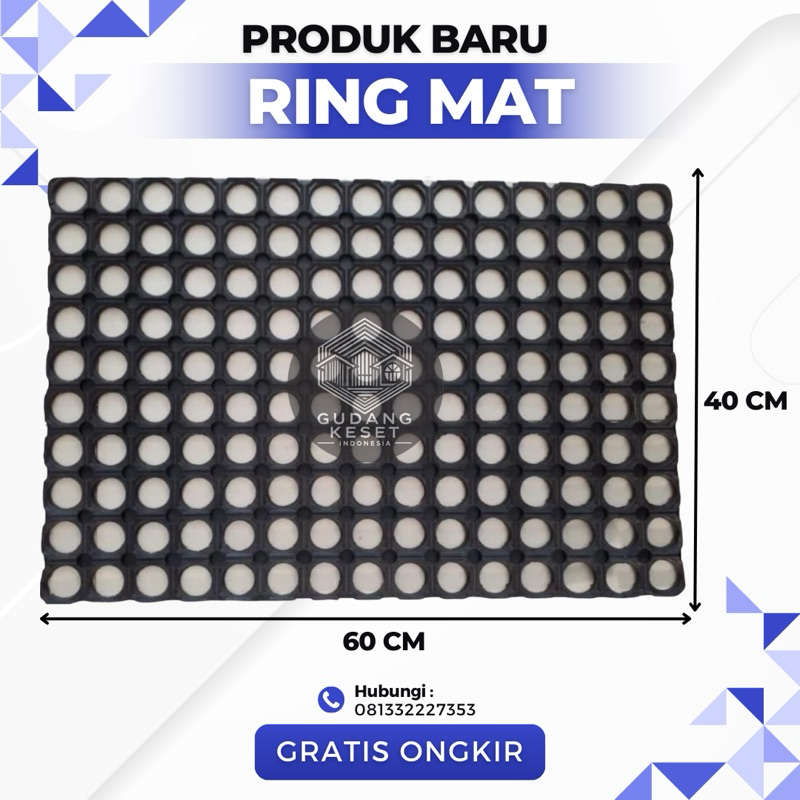Keset Karet RING MAT (UK40*60) | Lubang/Rubber | Cocok Di Toilet, Kolam Renang, Alas Lantai |