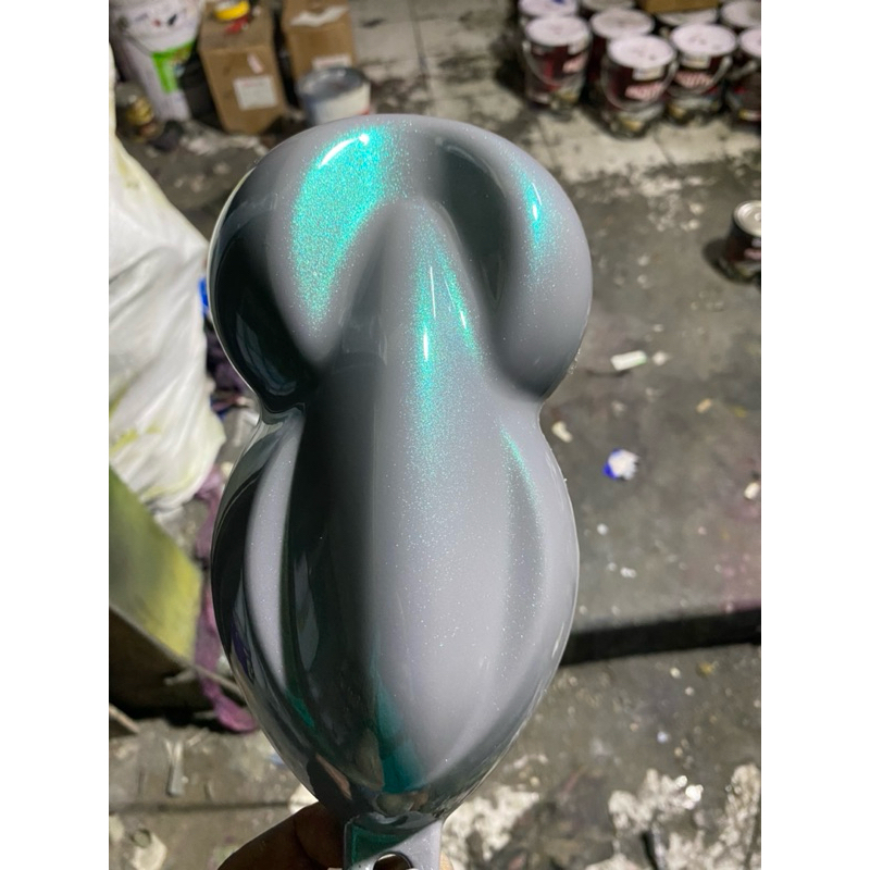cat dasar nardo grey + special effect tosca PU (partikel kasar)