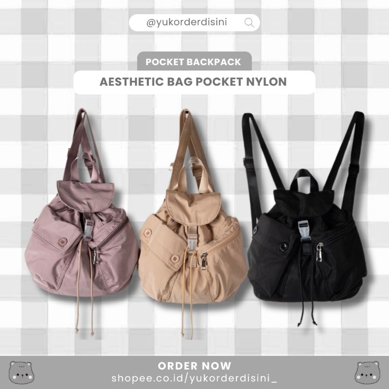 YUKORDERDISINI_ Tas Ransel Wanita | Tas Ransel Aesthetic | Tas Ransel Import | Tas sekolah simple | 