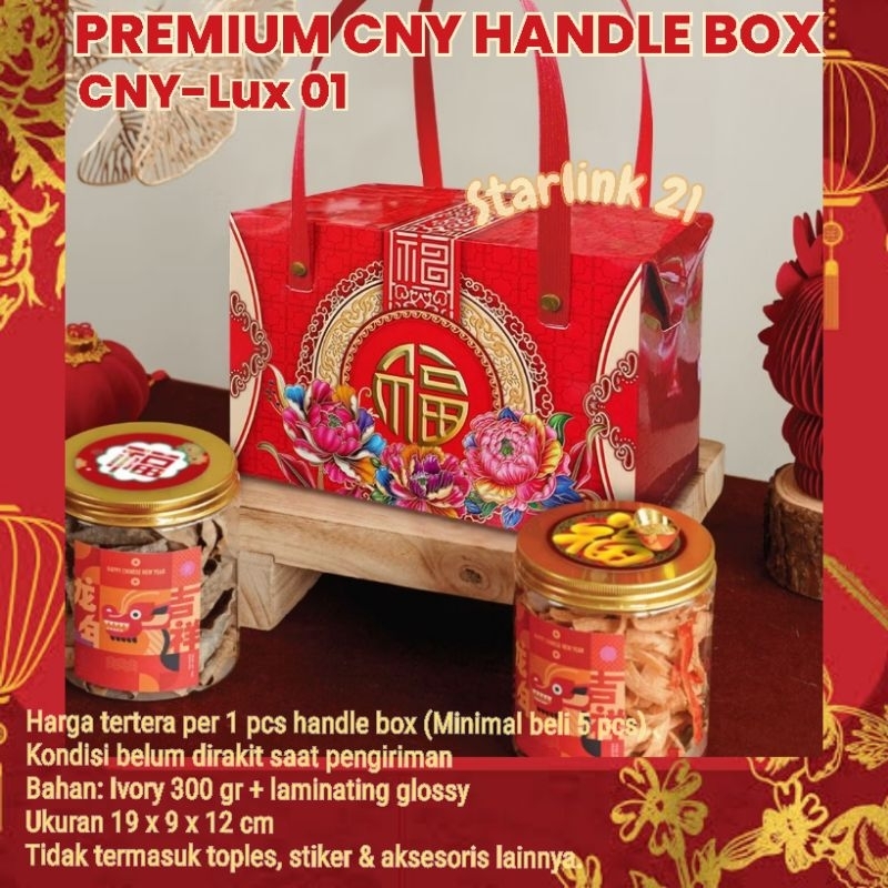 

PREMIUM CNY HANDLE BOX | Tas Kotak Hampers Imlek | Tas Toples Imlek LUX-01