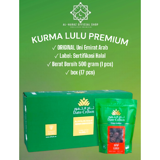 

Kurma Date Crown Lulu 500 gr POUCH - 1 Dus