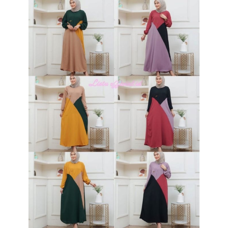 Gamis Crinkle Muslimah Terbaru | Gamis Sopal Warna | Gamis Homedress | Gamis Airflow Super Premium