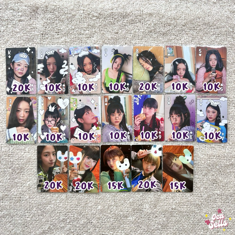 newjeans nj photocard pc 2023 season’s greetings sg23 playing cards lightstick ls minji hanni daniel