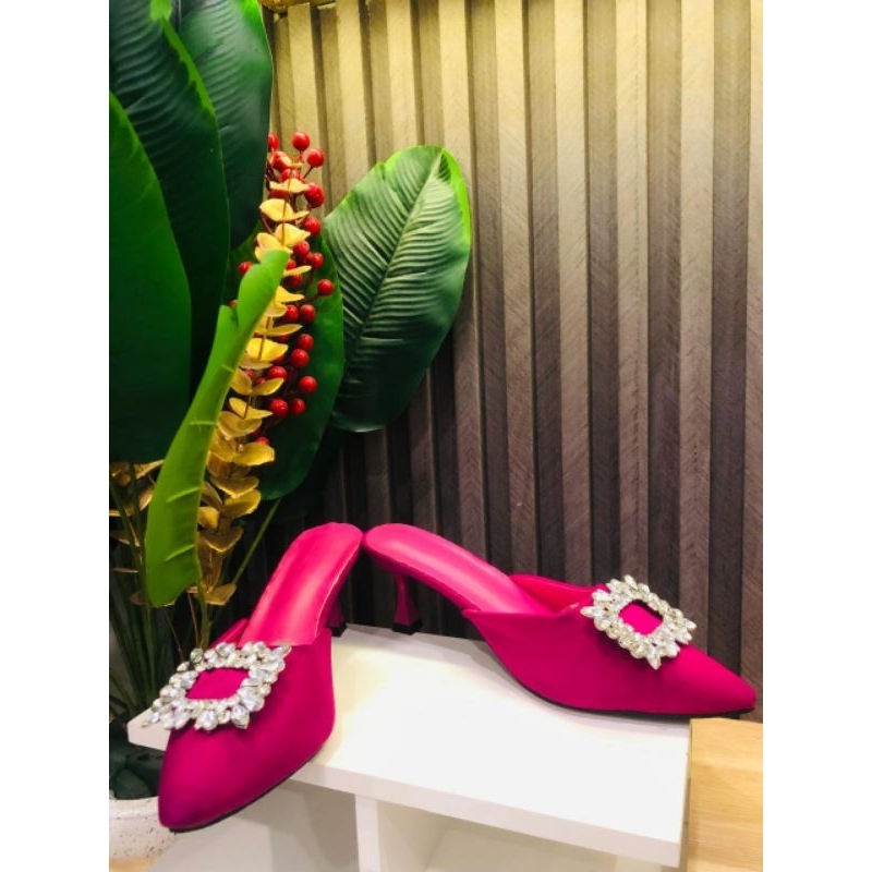 Sepatu wanita heels pink fanta