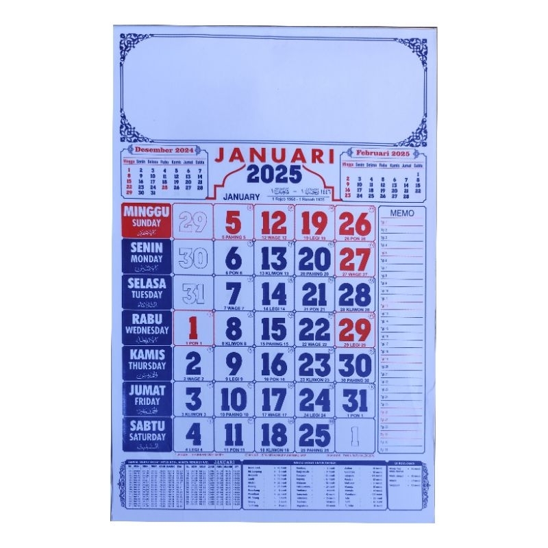 

Kalender 2025 Lengkap Isi 12 Lembar Ukuran Besar