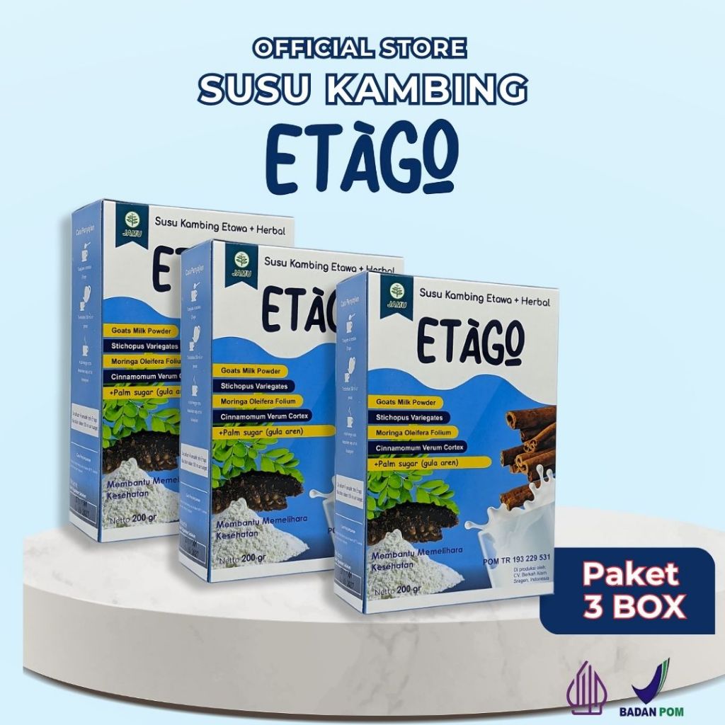

Susu Kambing Etawa + Herbal Etago 200g Paket 3 box
