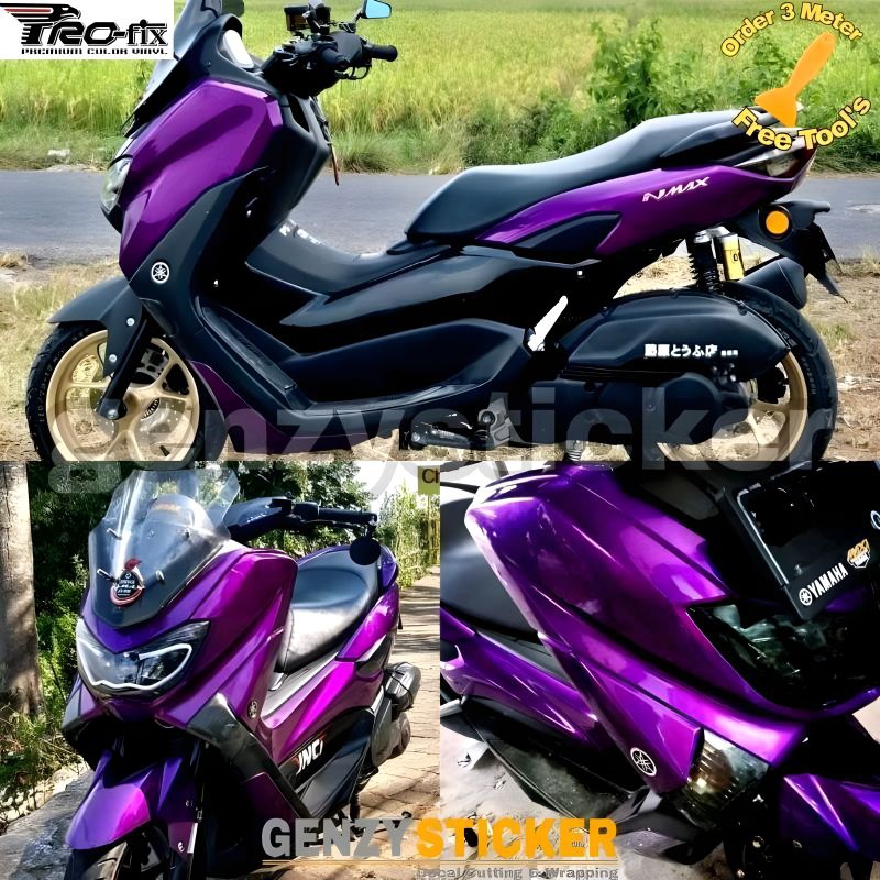 stiker skotlet ungu candy sticker ungu metalik glossy scotlite metalic kilat