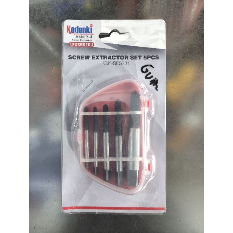 MATA TAP DRAT BALIK 5PCS SCREW EXTRACTOR /PEMBUKA DRAT PATAH PEMBALIK DRAT BAUT PATAH