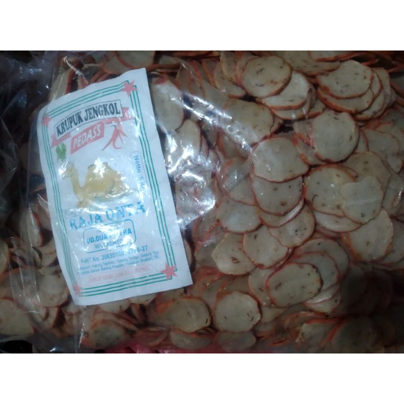 

krupuk Jengkol pedas mentah/ krecek krupuk jengkol pedas