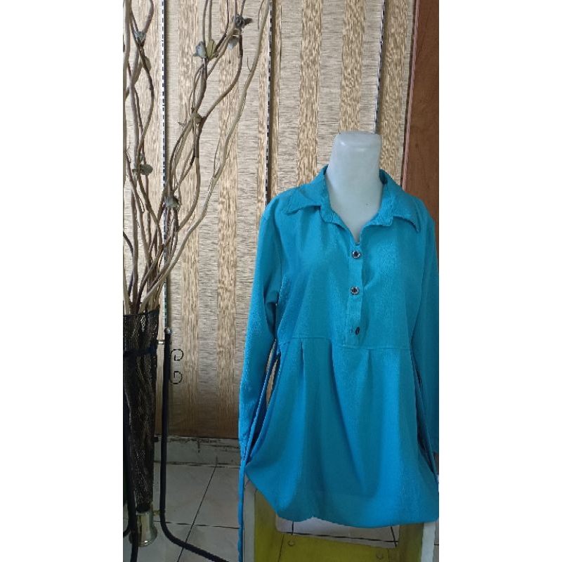 Blouse dan Tunik Katun Ceruty Cocok untuk Daily Wear Wanita - Atasan, Kancing, Casual, Cewek, Baju -
