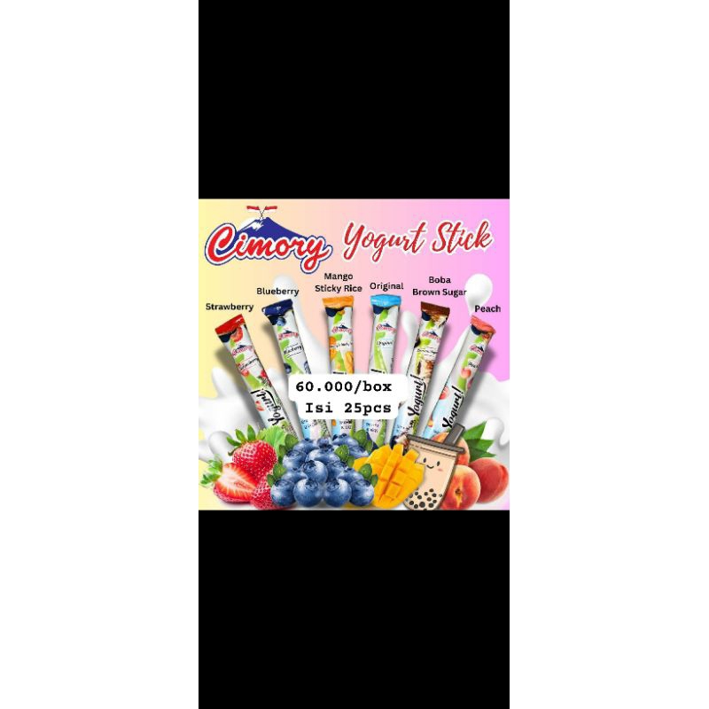 

Cimory yogurt stich , enak dan bergizi 1duz @25pcs. Cimory sehat