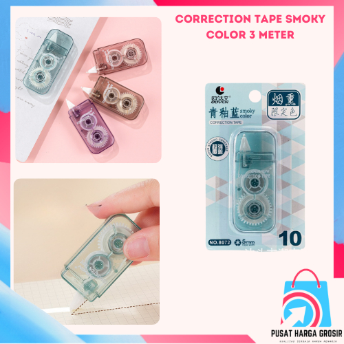 

PHG - Correction Tape Smoky Color 3 Meter Students Stationary School Supplies Multiple Color 3M Penghapus Pena Roll Kertas