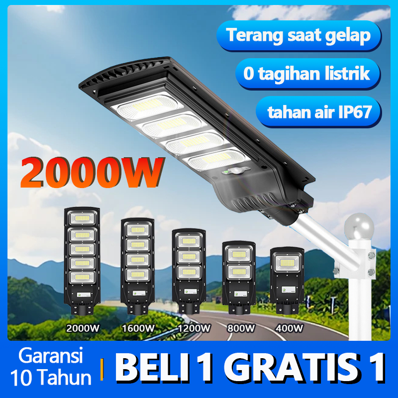 【Beli 1 Gratis 1】Lampu tenaga surya lampu jalan tenaga matahari lampu solar cell lampu outdoor  lamp