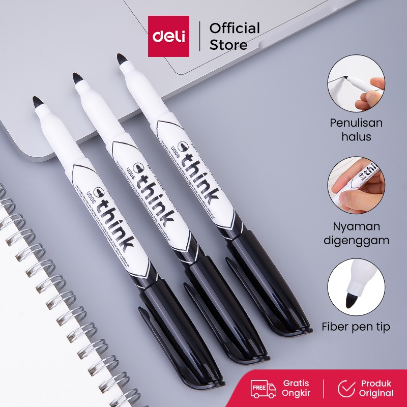 

Deli Spidol Papan Tulis / Dry Erase Marker Tinta Hitam Warna Terang EU00620