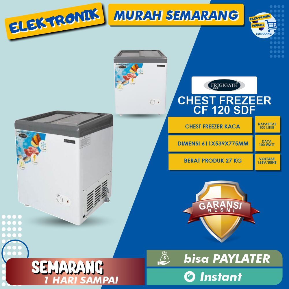 FRIGIGATE CHEST FREEZER Frigigate CF-120 SDF 100 Liter Sliding Door Frozen Food box freezer Makanan