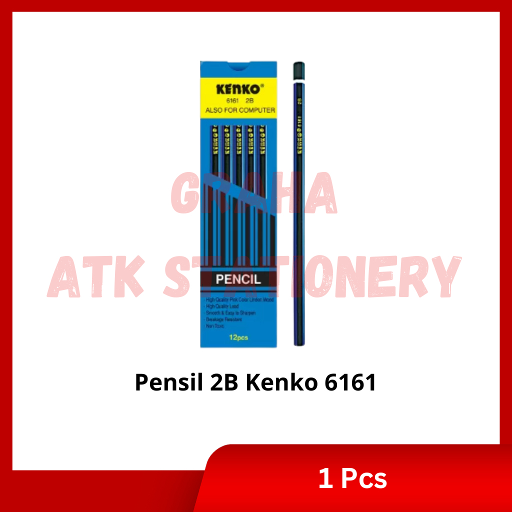 

[1 Kotak] Pensil Kayu 2B Kenko 6161 / Pencil / Pensil Ujian 2B Kenko 6161