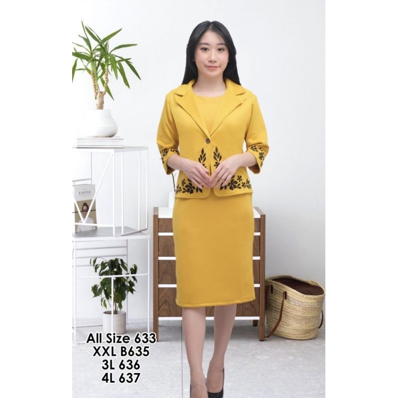 Dress blazer bordir 1 set 633 / dress blazer scuba premium