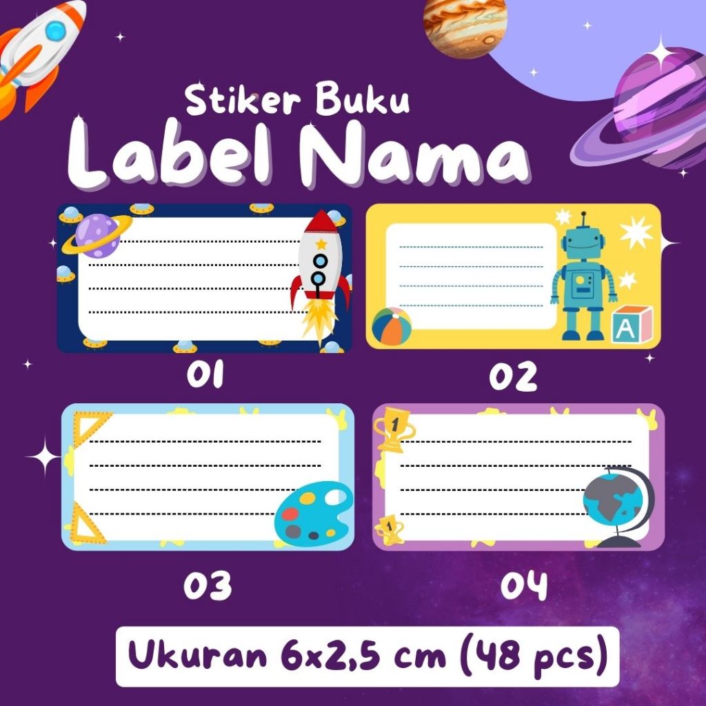 

STIKER LABEL BUKU ISI 65 PCS / LABEL BUKU / LABEL NAMA / STIKER NAMA / STIKER LABEL
