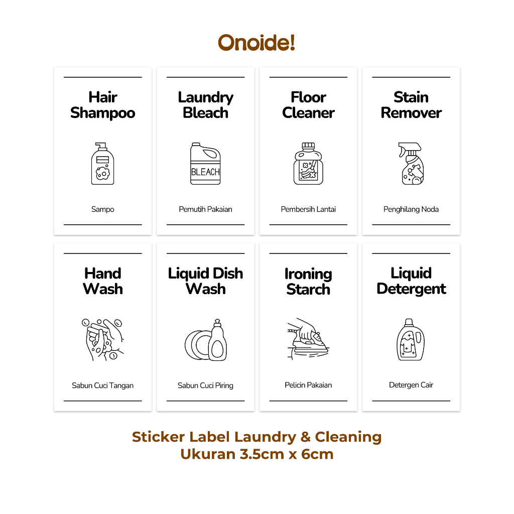 

Onoide! - Sticker Label Laundry & Cleaning Ukuran 3.5cm x 6cm