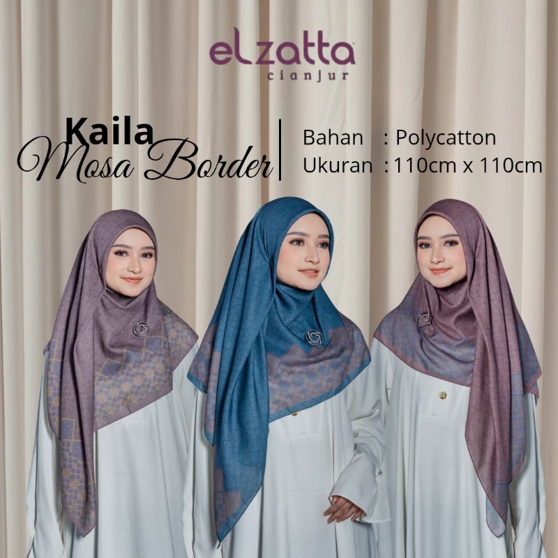 ELZATTA HIJAB SEGI EMPAT KAILA MOSA BORDER KERUDUNG ELZATTA JILBAB ELZATTA JILBAB ELZATTA SEGI EMPAT