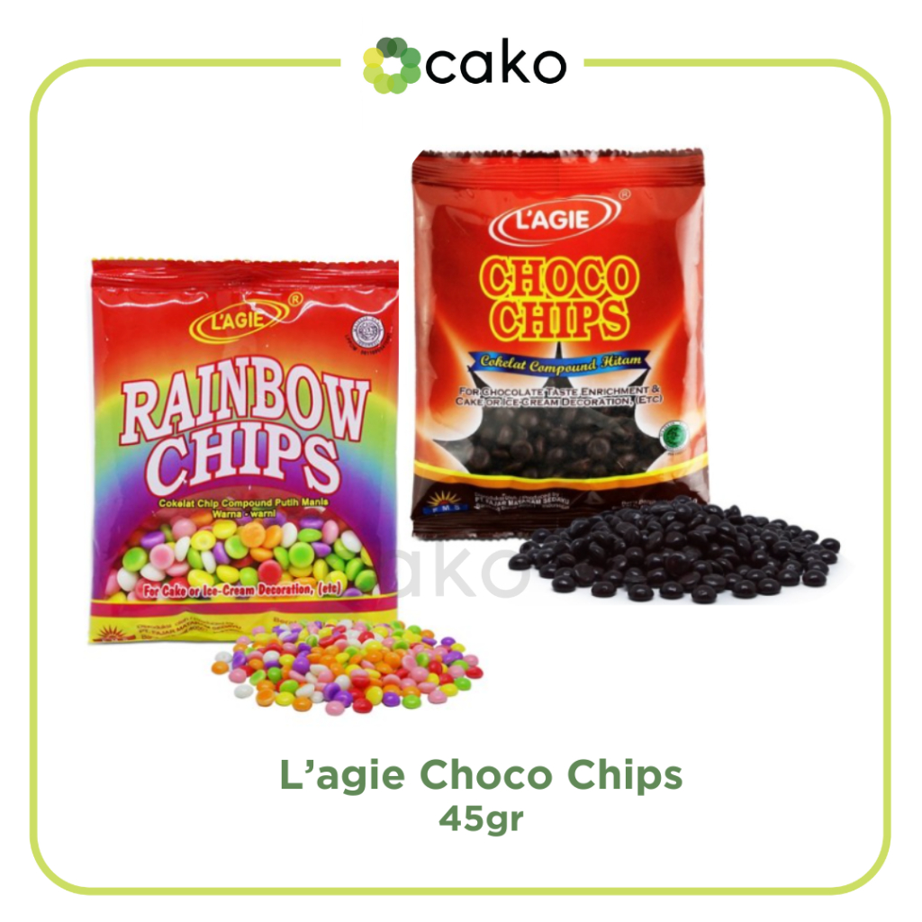 

L'agie Choco chip 45gr ( Chocolate & Rainbow )