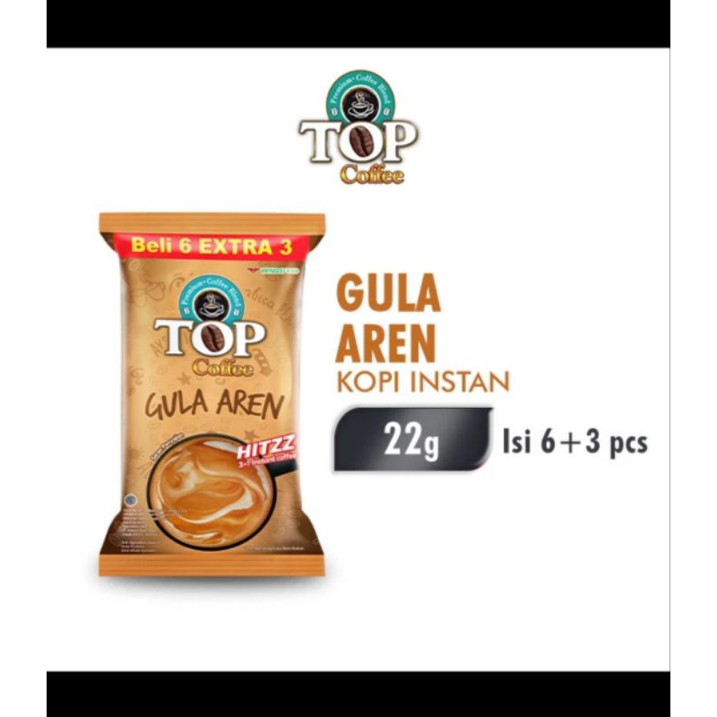 

FREE PACKING- TOP KOPI Gula Aren 22gr Isi 6+3