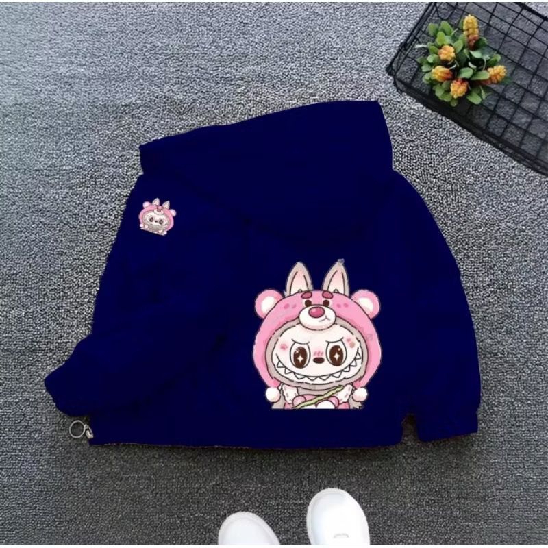 jaket hoodie anak-anak//jaket hoodie gambar the monster Labu-bu