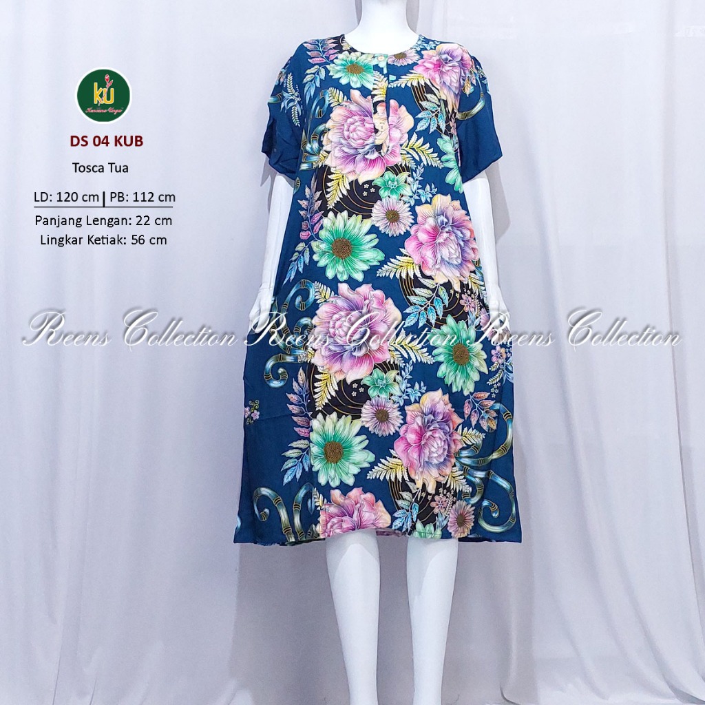 PROMO DISKON Batik Kencana Ungu Label Biru Daster LD 120 cm Busui 3 Kancing Model 04/08/09/36